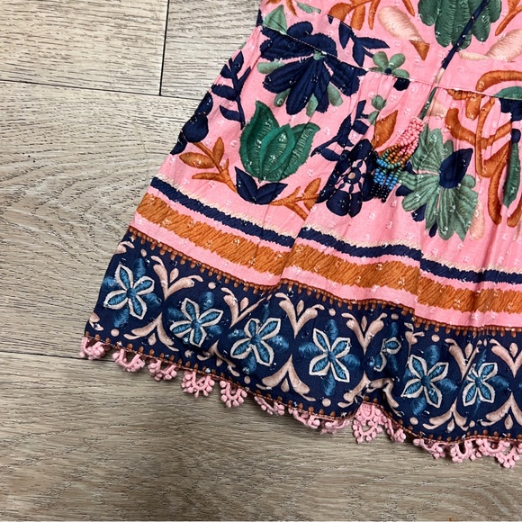 Farm Rio Pink Seashell Tapestry Cotton Mini Dress Size XS - Picture 4 of 13